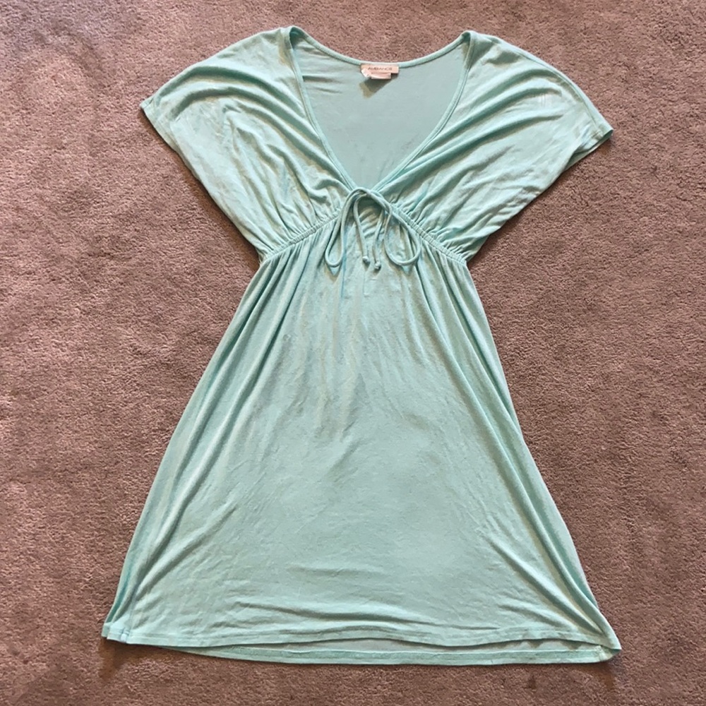 Turquoise V-neck swim cover-up